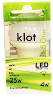 Klotlampa LED 4W = 25w E14 250 lumen