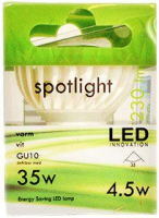 Spotlight LED GU10 4,5W = 35w 230 lumen