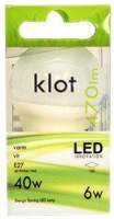 Klotlampa LED 6W = 40w E27 470 lumen